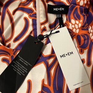 ME+EM Satin Graphic Tulip Print Jumpsuit + Belt